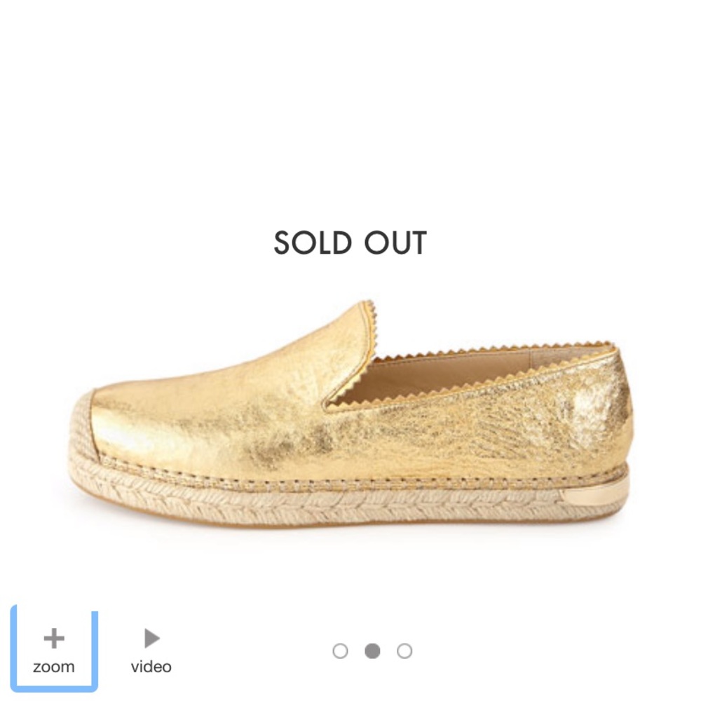 Stuart Weitzman metallic leather flat size 5